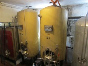 Fibreglass tanks at Fattoria Zerbina no longer used