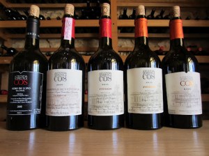 The range of wines produced by Cos
