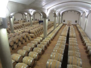 Barrels in the cellars of Donnafugata