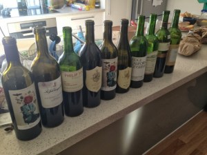 The line up of wine